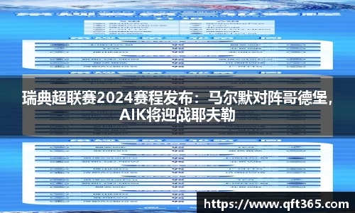 瑞典超联赛2024赛程发布：马尔默对阵哥德堡，AIK将迎战耶夫勒