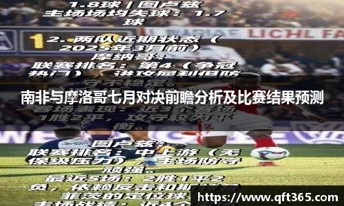 南非与摩洛哥七月对决前瞻分析及比赛结果预测